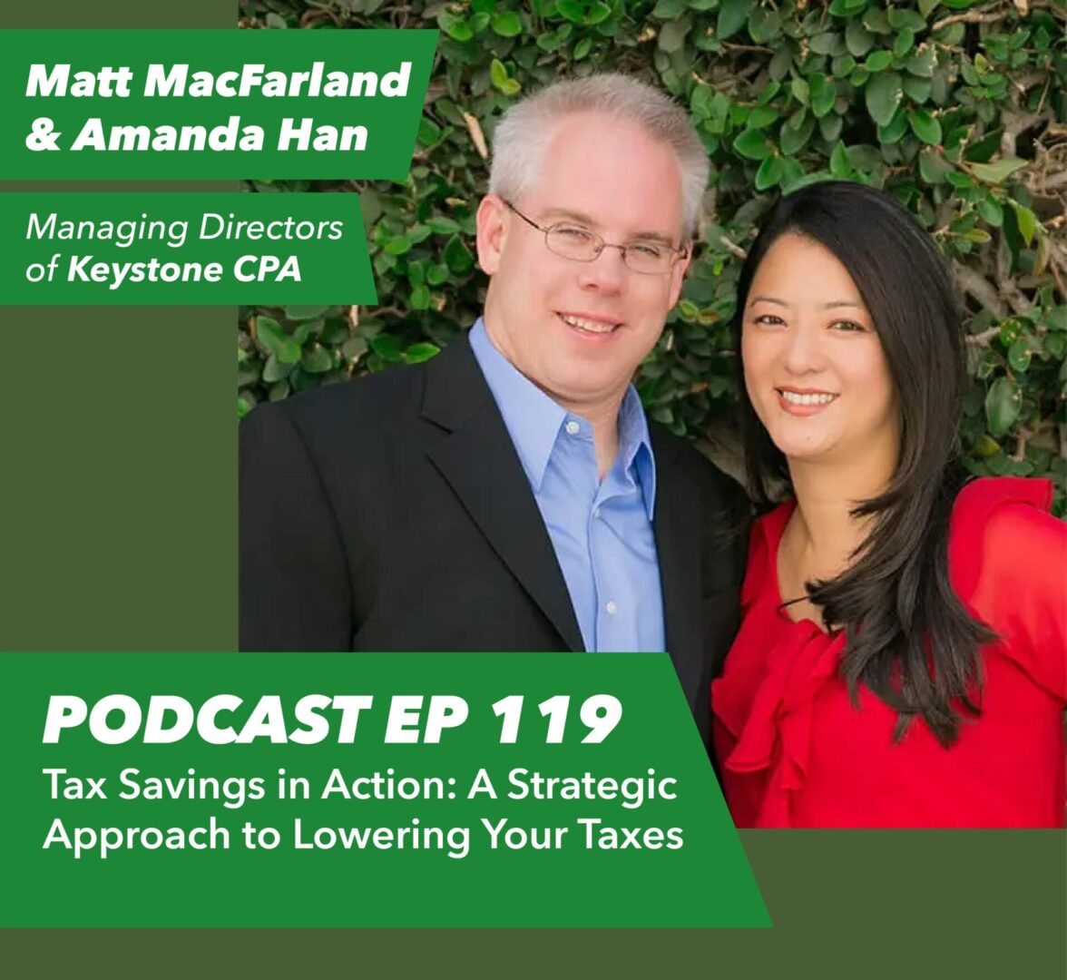 Ep 119 – Tax Savings in Action: A Strategic Approach to Lowering Your Taxes | with Matt MacFarland & Amanda Han - Rent To Retirement